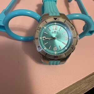 Invicta Aqua/Turquoise Dial Silicone Strap Watch